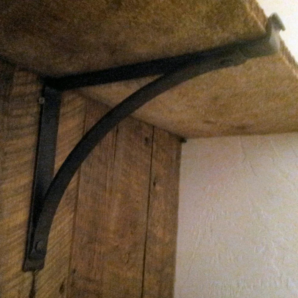 Pair Of Acorn Cast Iron Shelf Support Brackets - Vintage Rustic Industrial Style