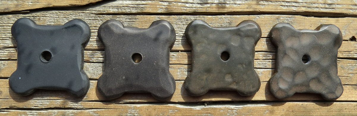 Variety of decorative washers in different colors and textures on wooden background