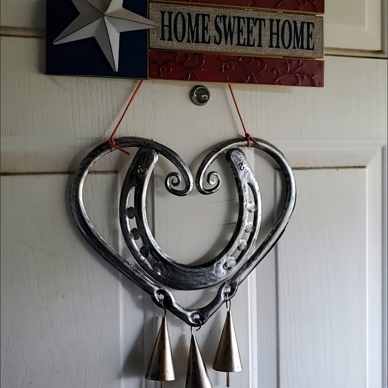Lucky Horseshoe and Heart Windchime