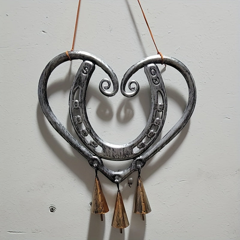 Lucky Horseshoe and Heart Windchime