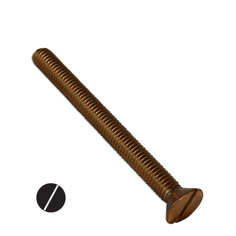 set of 20 1/4-20 Bronze Machine Screws - Flat Head, Slotted