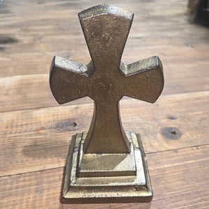 Medieval Free Standing Iron Cross - Black