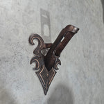 Hand Forged Decorative Iron Flag Mount Bracket in Aged Bronze