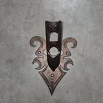 Hand Forged Decorative Iron Flag Mount Bracket in Aged Bronze
