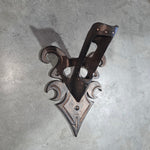 Hand Forged Decorative Iron Flag Mount Bracket in Aged Bronze