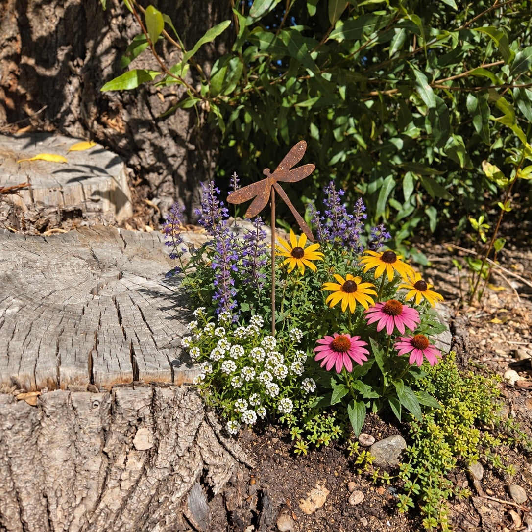 Set of 3 Dragonfly Garden Stakes