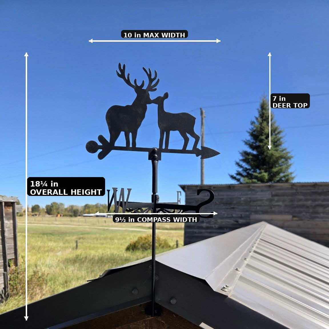 Mini Buck & Doe Weathervane – Small Roof Weathervane