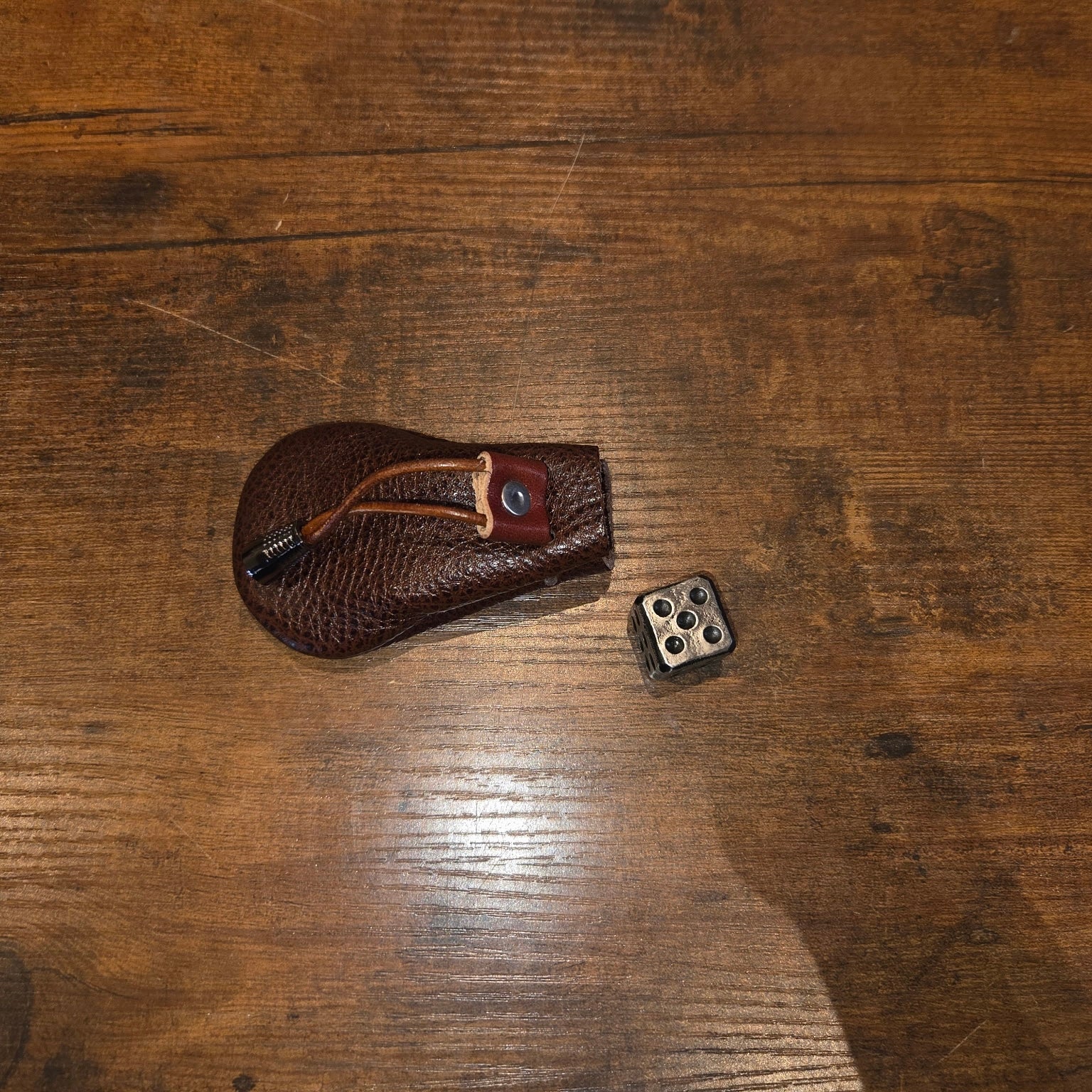Iron Dice Gift Set — Metal Dice with Small Genuine Leather Pouch | Groomsmen & Men's Gift, Made in USA (Copy)
