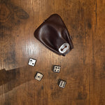 Iron Dice Gift Set — Metal Dice with Large Genuine Leather Pouch | Groomsmen & Men's Gift, Made in USA