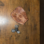 Iron Dice Gift Set — Metal Dice with Large Genuine Leather Pouch | Groomsmen & Men's Gift, Made in USA