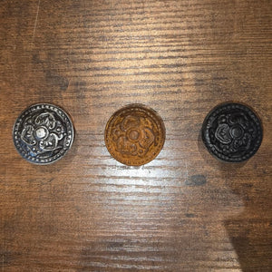 Embossed Round Iron Cabinet Knob - Raw/Unfinished