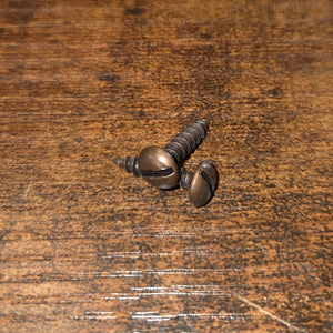 #6 x 5/8" Antique Copper Round Head Slotted Wood Screws - Pack of 25