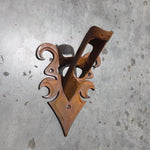 Hand Forged Decorative Iron Flag Mount Bracket in Aged Bronze
