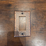Aged Bronze Hammered Single Rocker Switch Plate