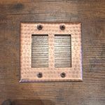 Double Rocker Hand Hammered Copper Switch Plate