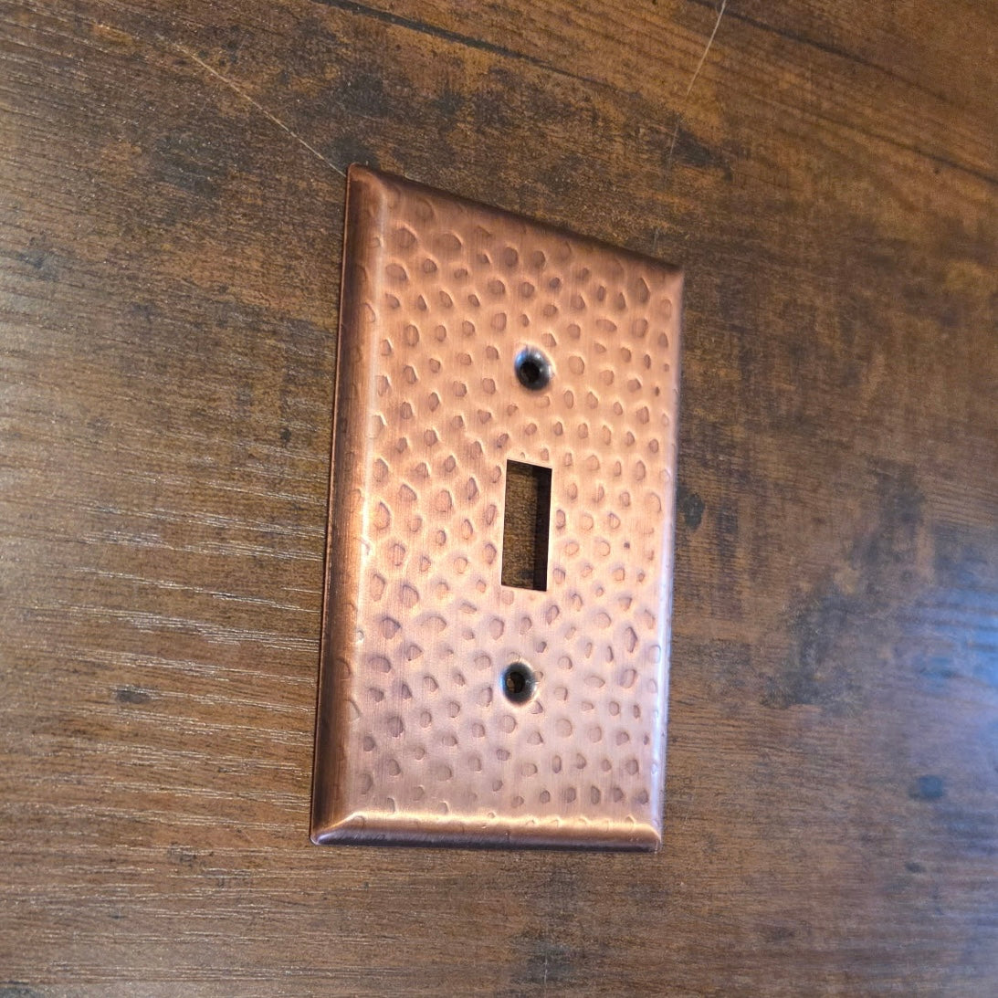 Solid Copper Hammered Switch Plate Cover