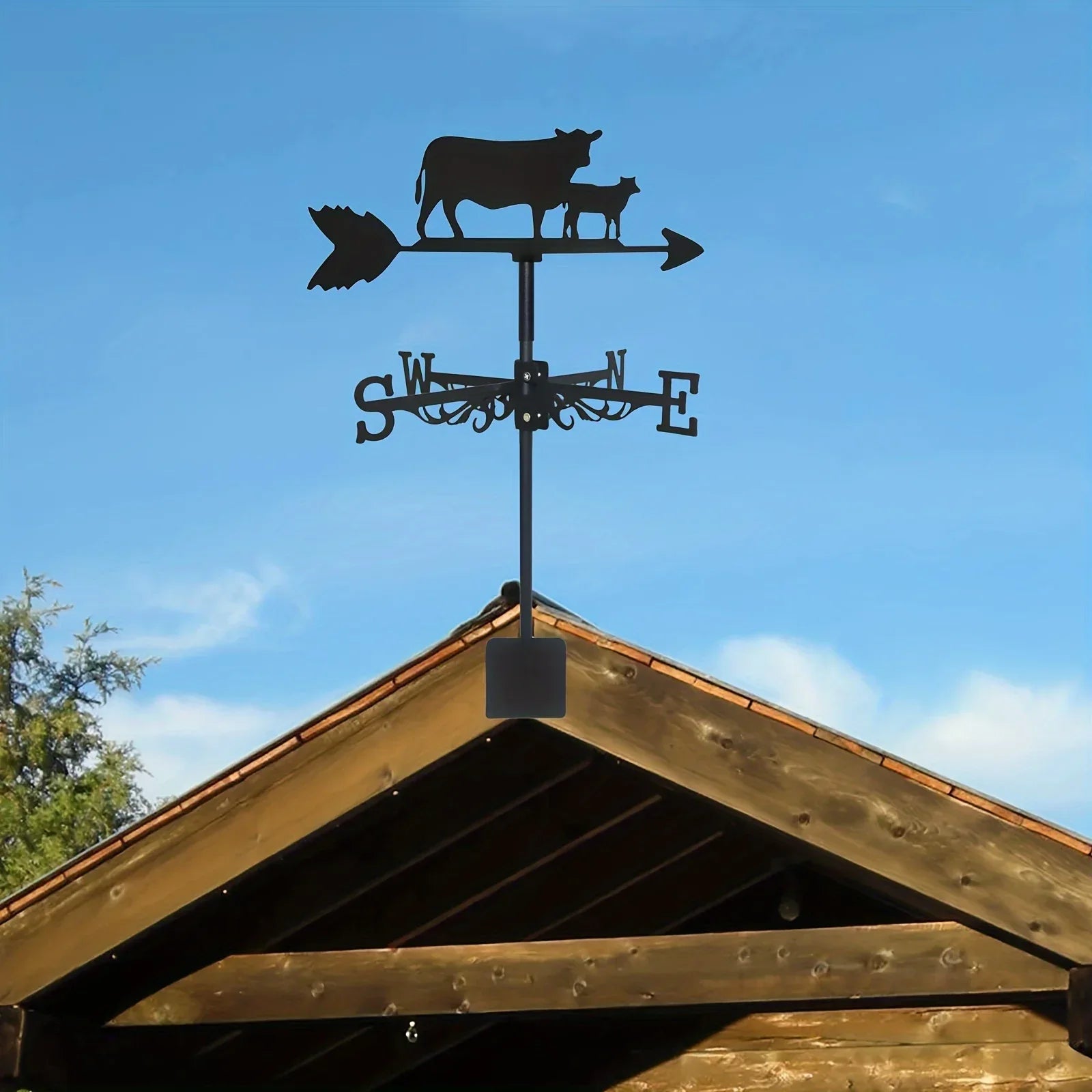 Cow and Calf Wind Vane - Old West Iron