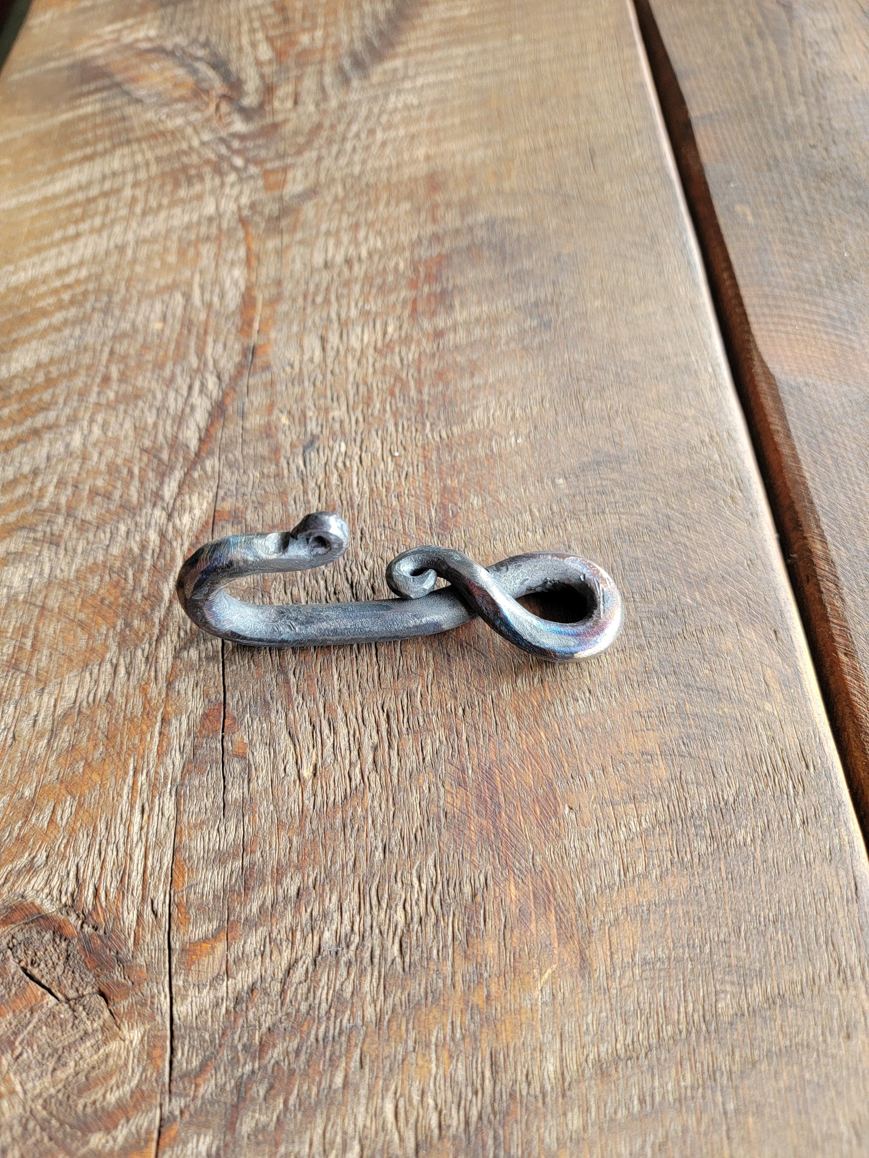 Hand Forged Iron Hook and Nail – Rustic Wrought Iron Wall Hook for Farmhouse Decor