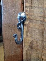 Hand Forged Iron Hook and Nail – Rustic Wrought Iron Wall Hook for Farmhouse Decor