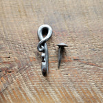 Hand Forged Iron Hook and Nail – Rustic Wrought Iron Wall Hook for Farmhouse Decor
