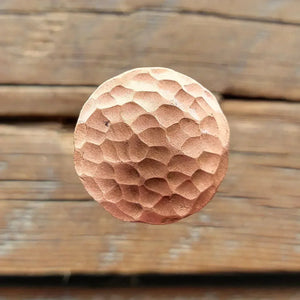 1/4" dia x 3" long x 1 1/4" head Ping Hammered Round Copper Bolt - Old West Iron