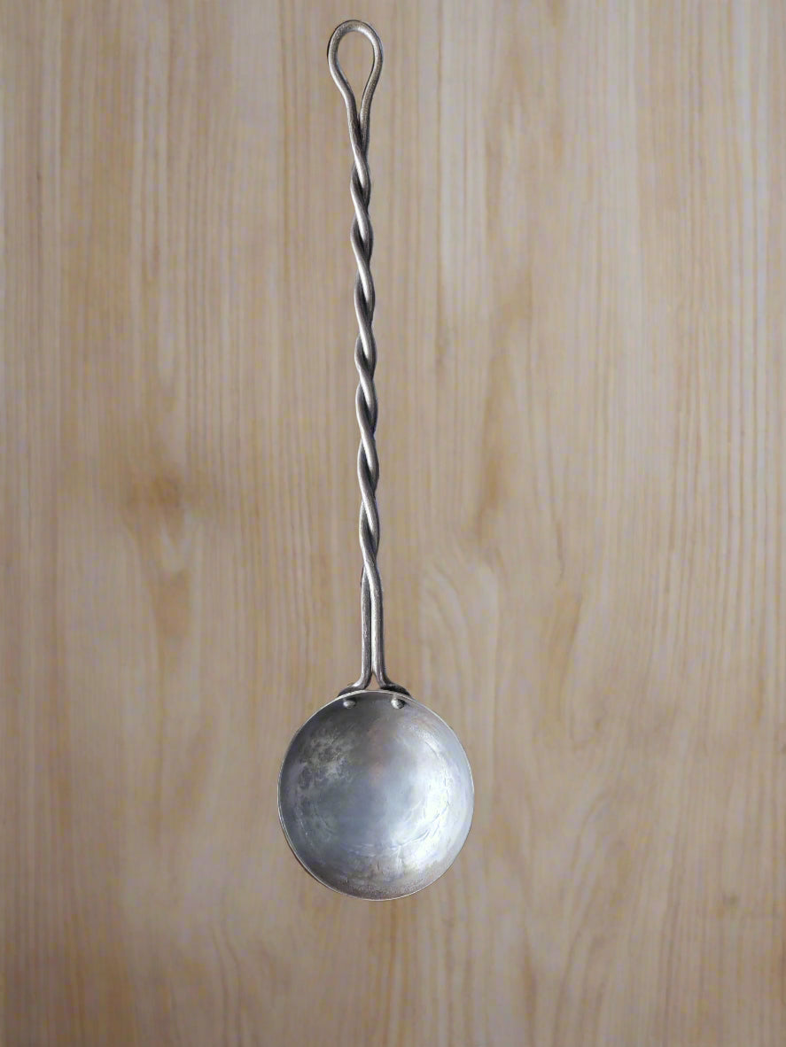 Hand Forged Twisted Steel Egg Spoon