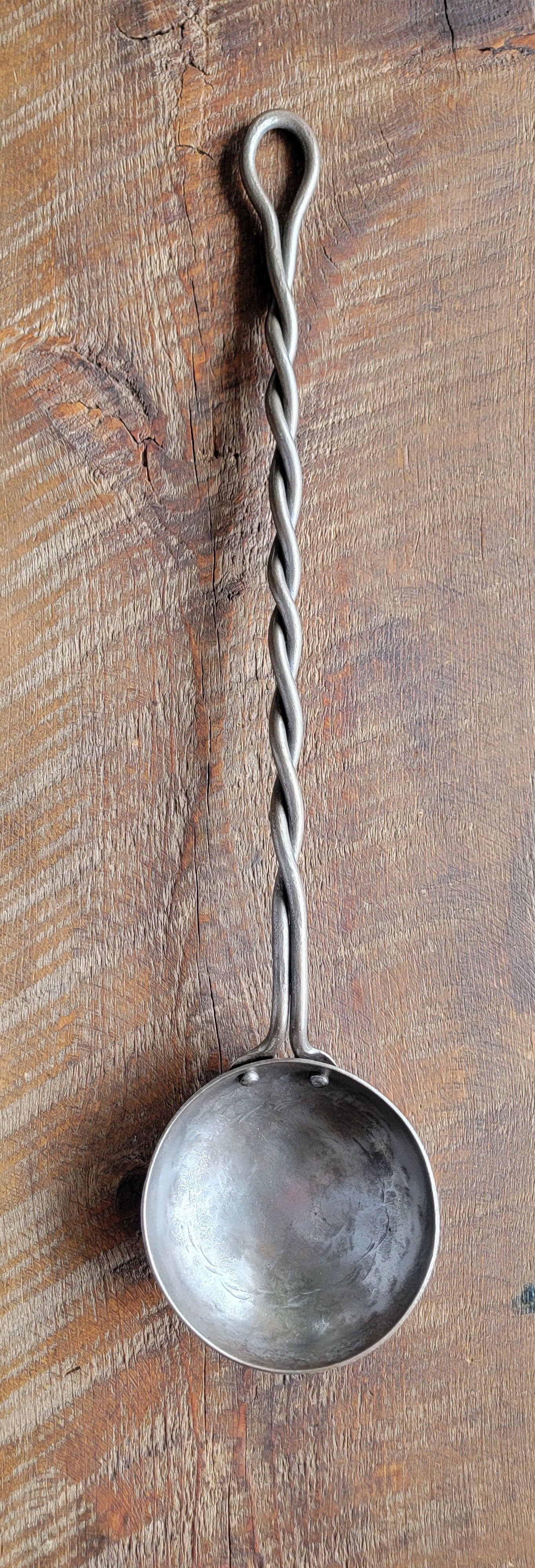 Hand Forged Twisted Steel Egg Spoon Kitchen Accessories