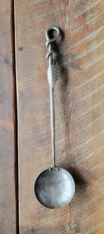 Hand Forged Steel Egg Spoon With Leaf Handle Slotted Spoons Kitchen Accessories