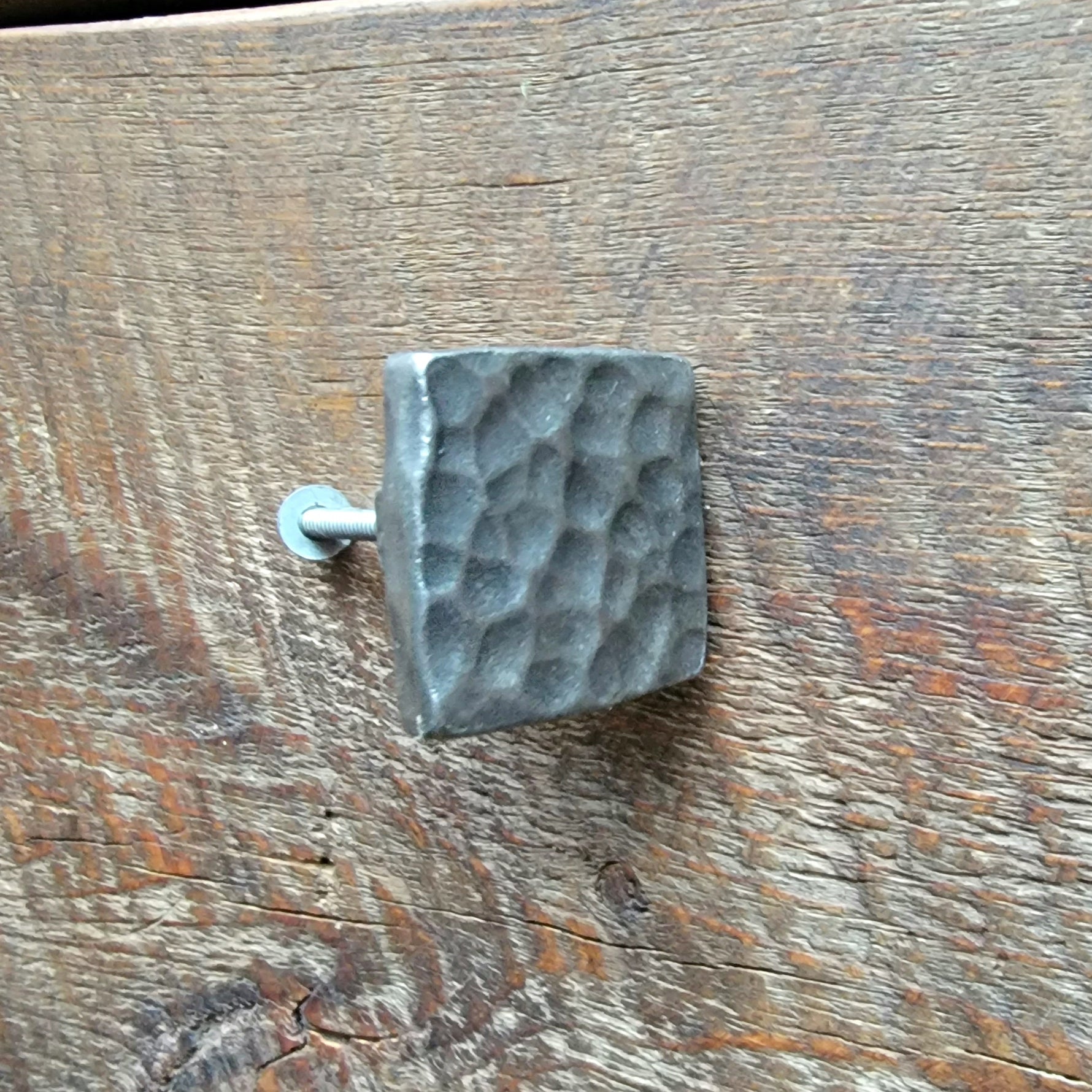 Square Hammered Modern Cabinet Knob