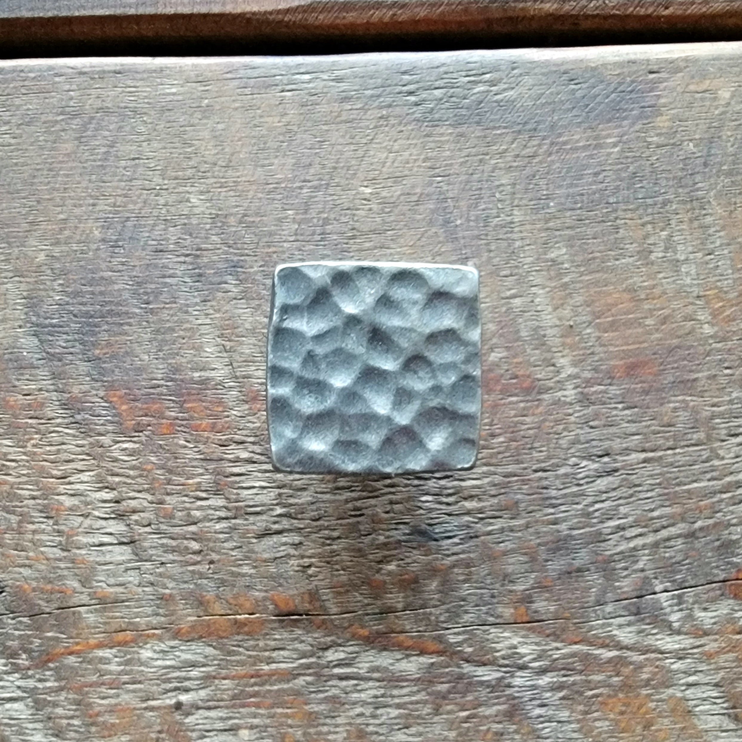 Square Hammered Modern Cabinet Knob