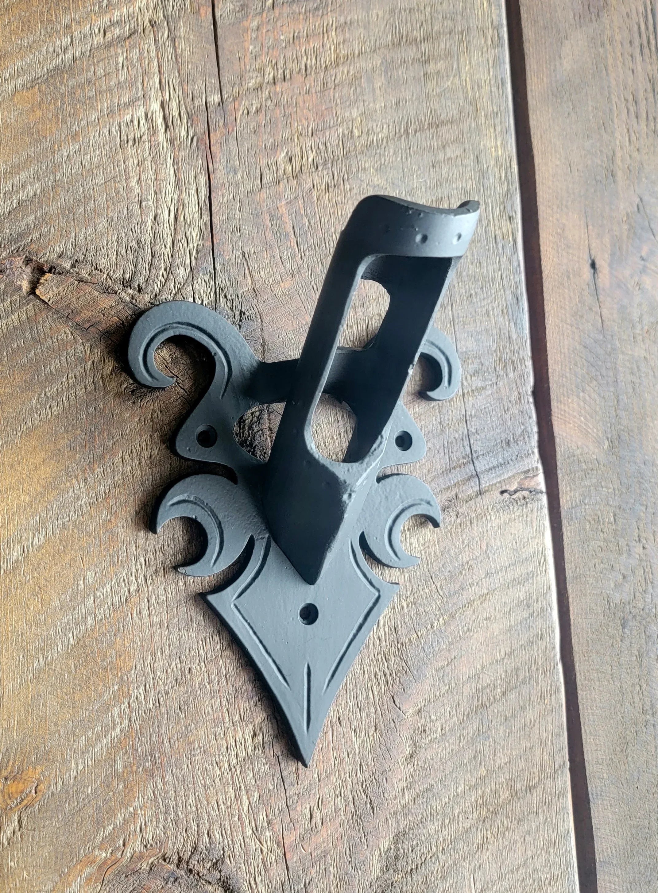 Hand Forged Decorative Iron Flag Mount Bracket - Old West Iron