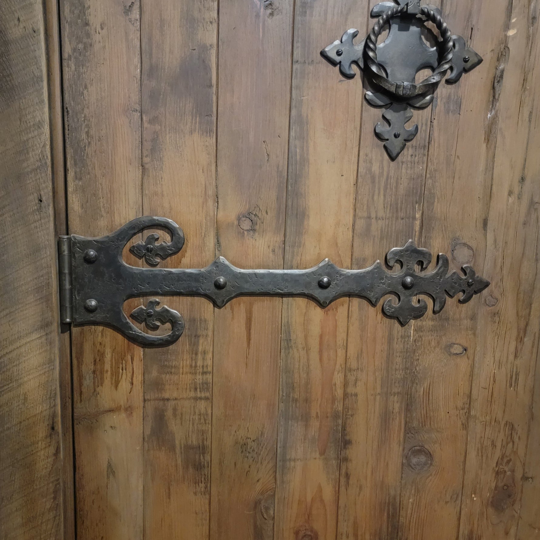 Renaissance Wrought Iron Functioning Hinge Strap