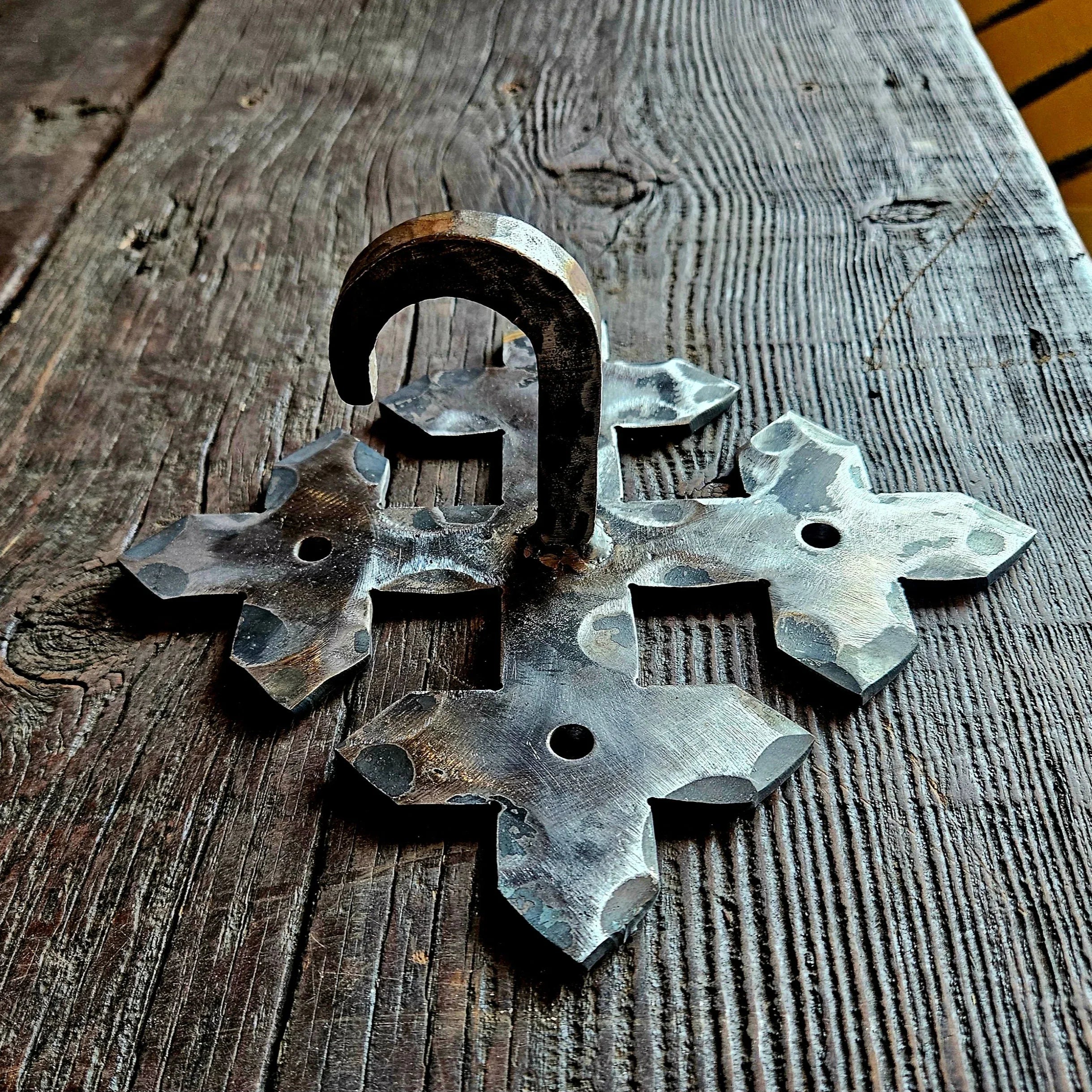 Medieval Reconquista Square Hook Anchor Plate - Old West Iron