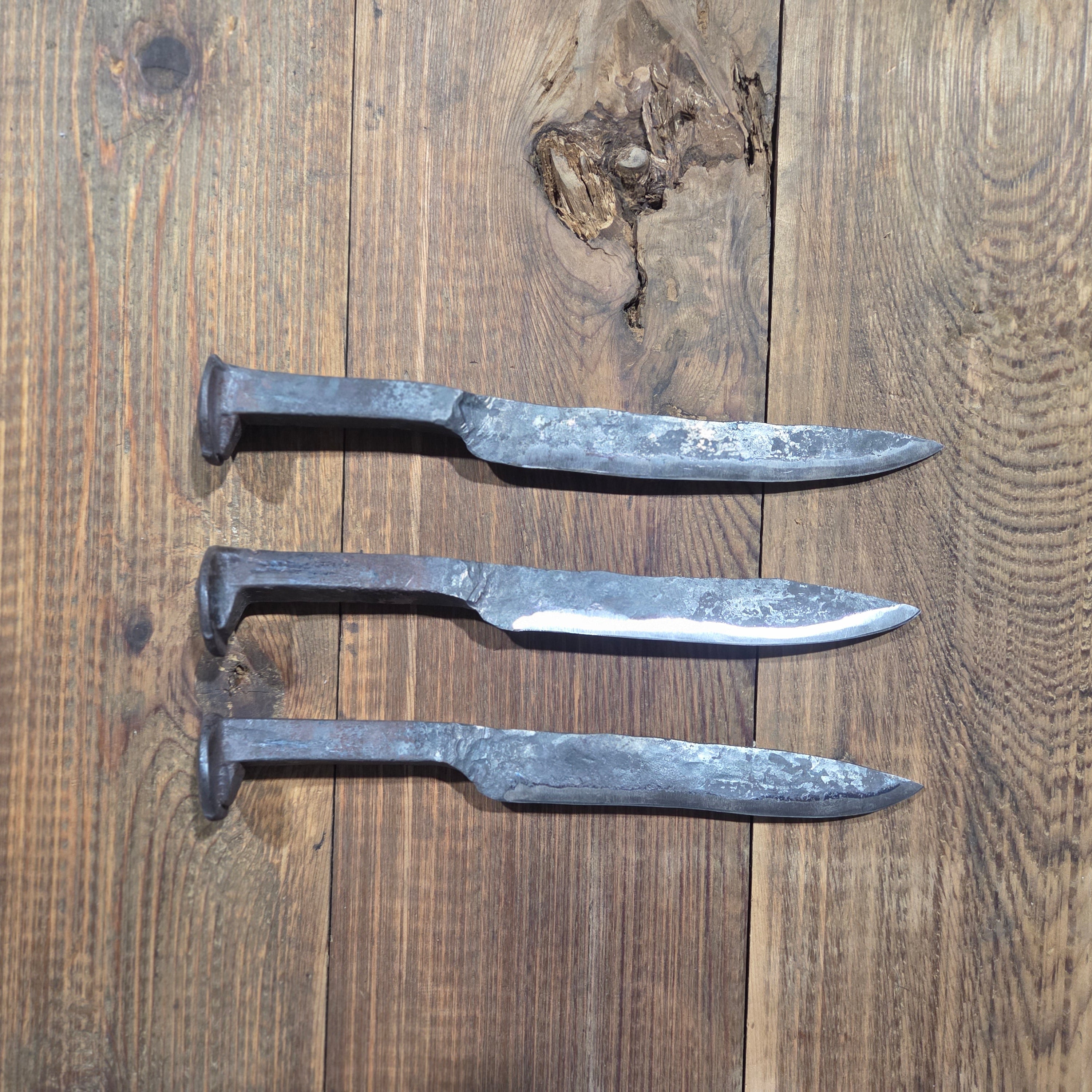 Simple railroad spike knife