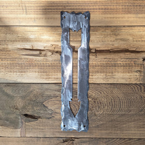 Authentic Arrowhead Iron Push Plate - 10" / Raw/Unfinished / Smooth
