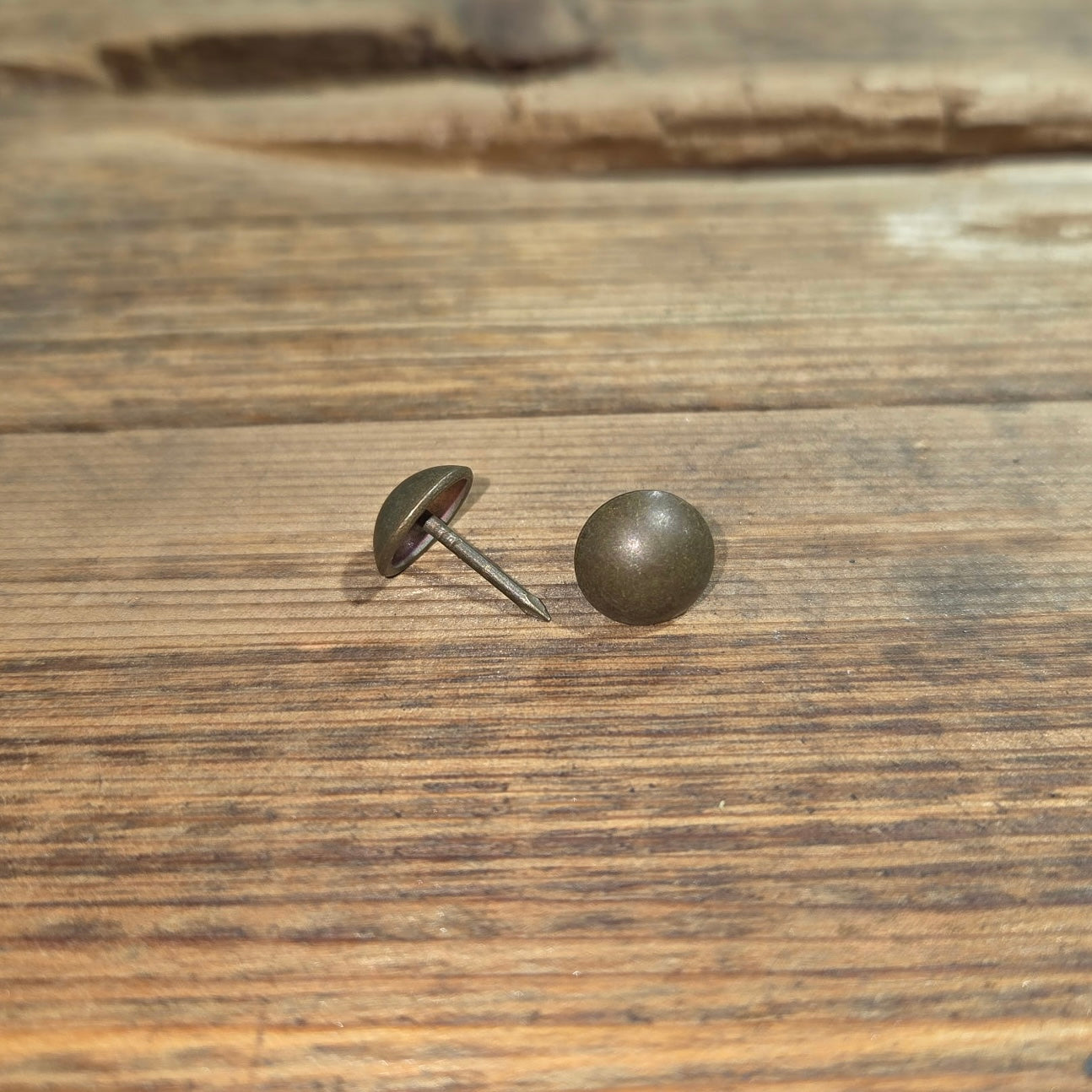 Dark brass clavo / tack 7/16" head x 1/2" long nail (QTY 25, 50)