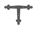 Art Nouveau Iron T Face Plate Brackets & Reinforcement Braces T-Plate