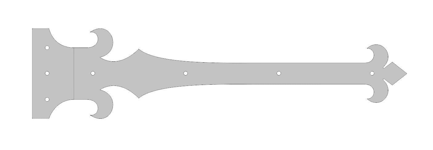 French Empire Iron Functioning Hinge Strap