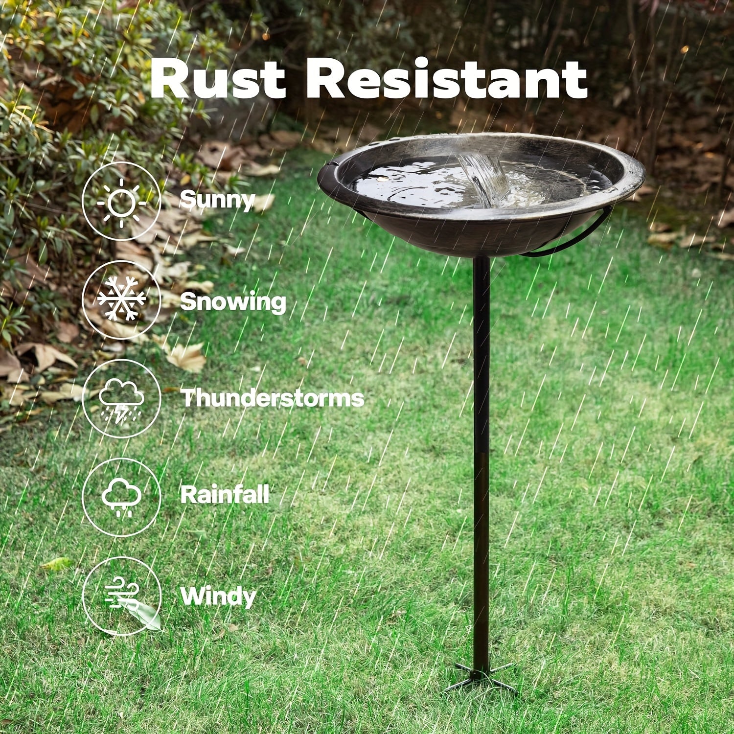 Hammered Copper Bird Fountain