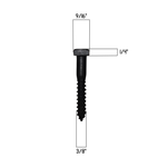 Tirefond à tête carrée vieillie, diamètre 3/8"