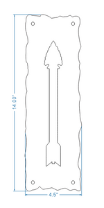 Plaque de poussée en fer à pointe de flèche authentique