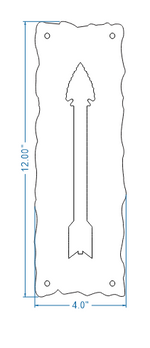 Plaque de poussée en fer à pointe de flèche authentique