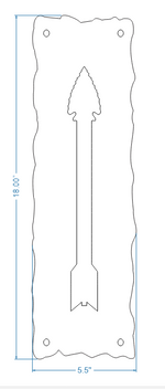 Plaque de poussée en fer à pointe de flèche authentique