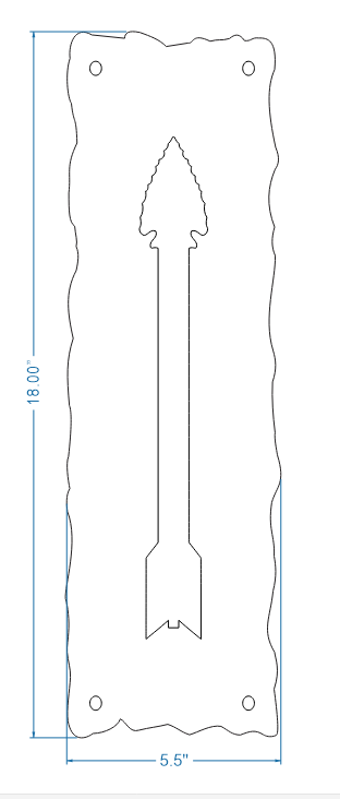 Plaque de poussée en fer à pointe de flèche authentique