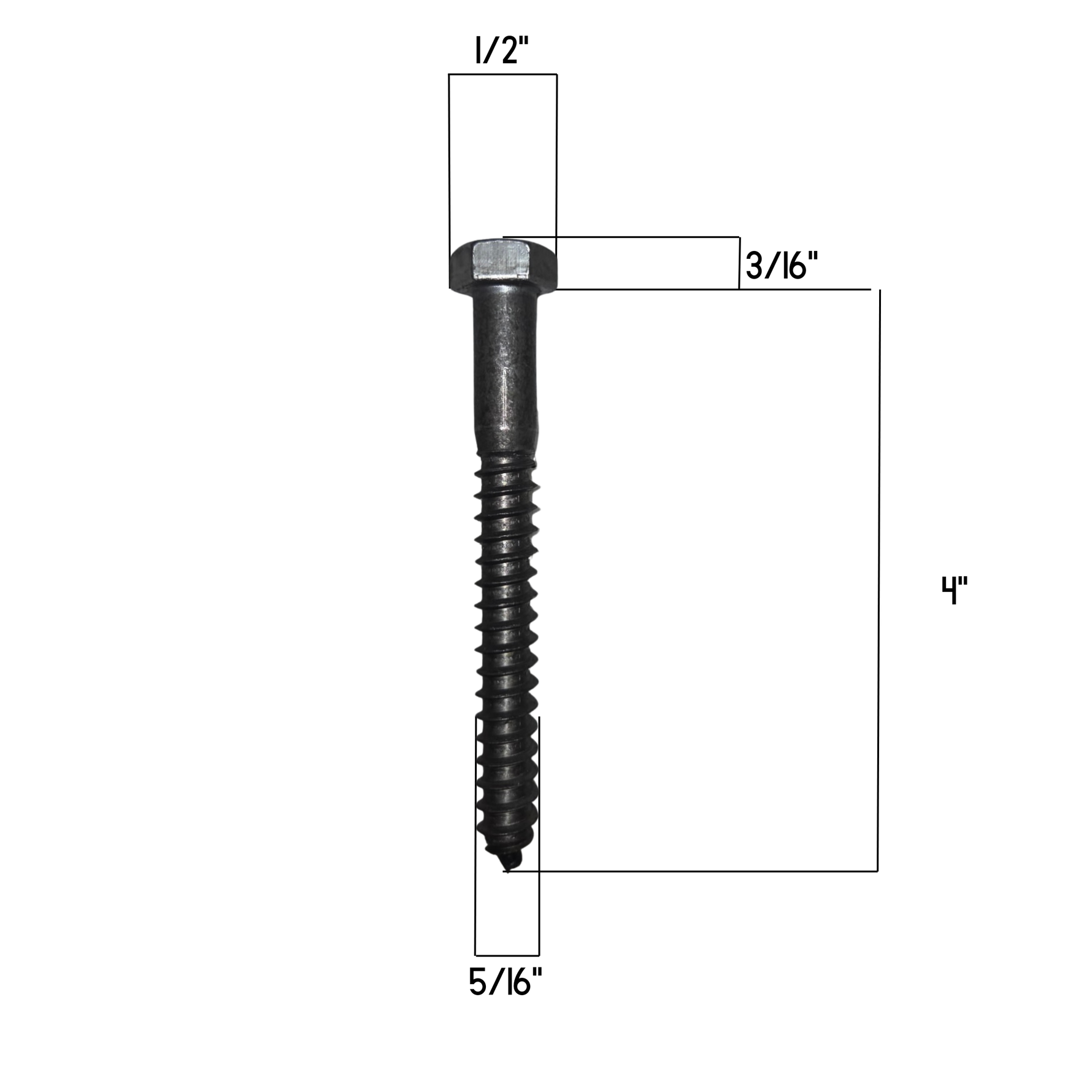5/16" Dia. Hammered Hex Head Lag