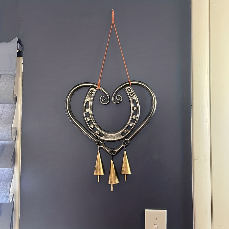 Lucky Horseshoe and Heart Windchime