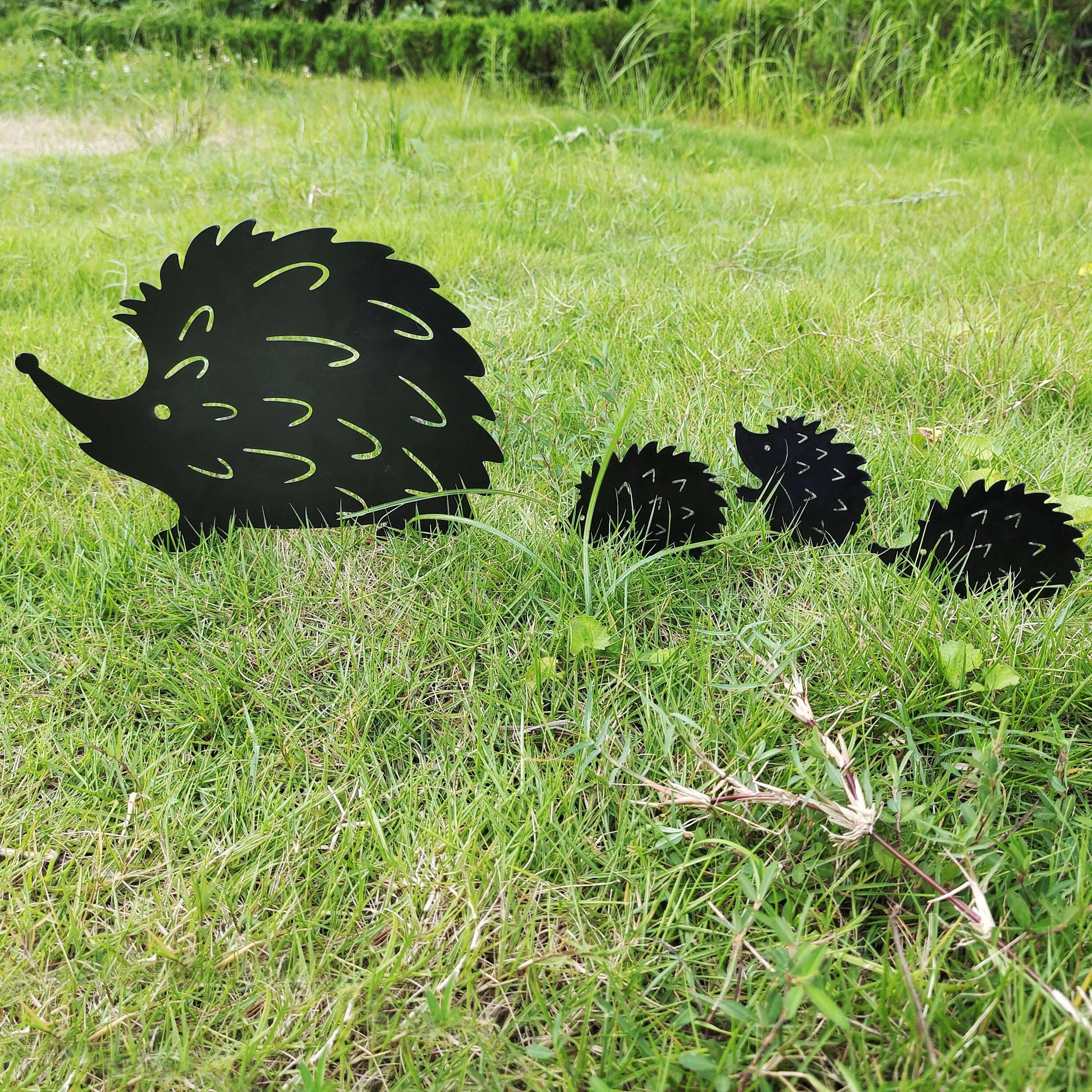 Family of Hedgehogs Yard Stakes - Old West Iron