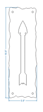 Plaque de poussée en fer à pointe de flèche authentique