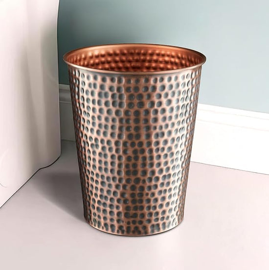 Antique Copper Bathroom Waste Basket