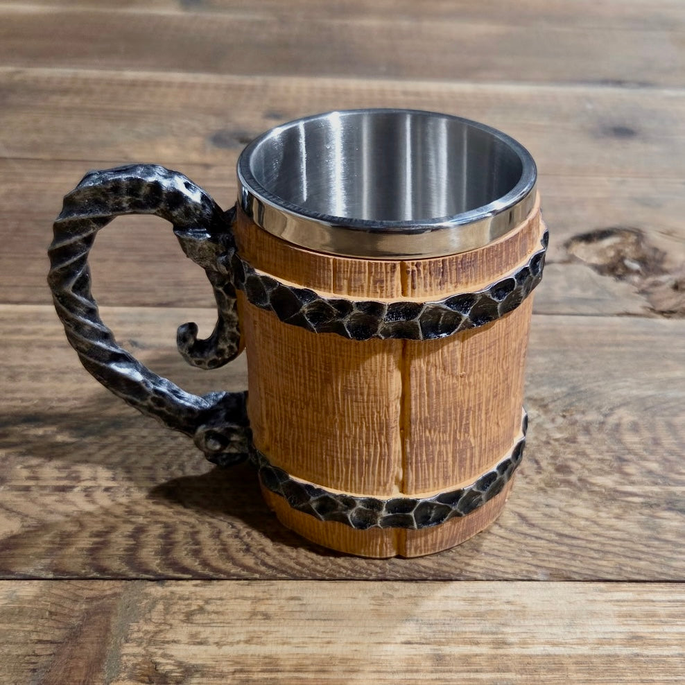 Tan Barrel Drinking Mug